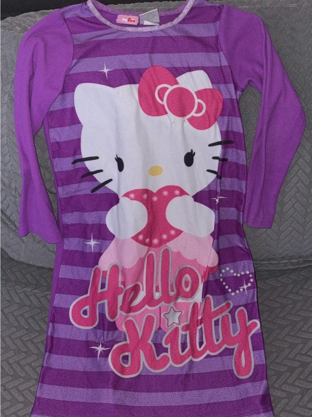 Vintage Sanrio Hello Kitty Girls Fleece Nightgown Size 7/8
